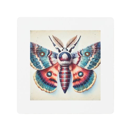 Saturniid Moth 150624IREF119 _ Watercolor Metal Print
