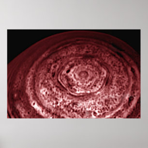 Saturn's Active North Pole 52x35 (52x35) Poster