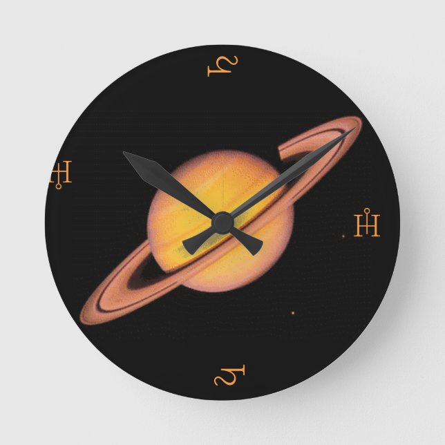 "Saturn's Deep Space" Round Clock (Front)