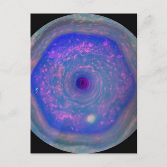 Saturn's Hexagonal Storm Postcard (Front)