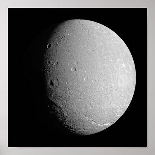 Saturns moon Dione 2 Poster