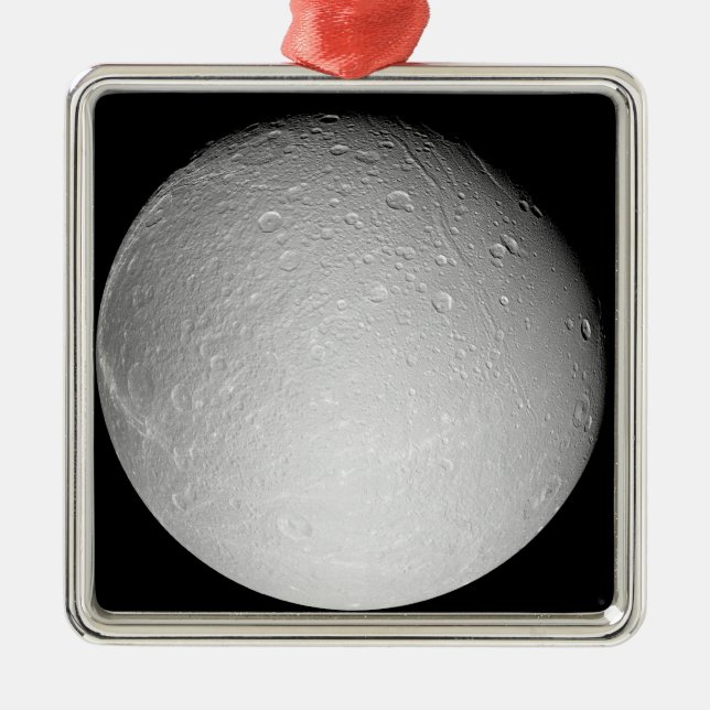 Saturn's moon Dione Metal Ornament (Front)