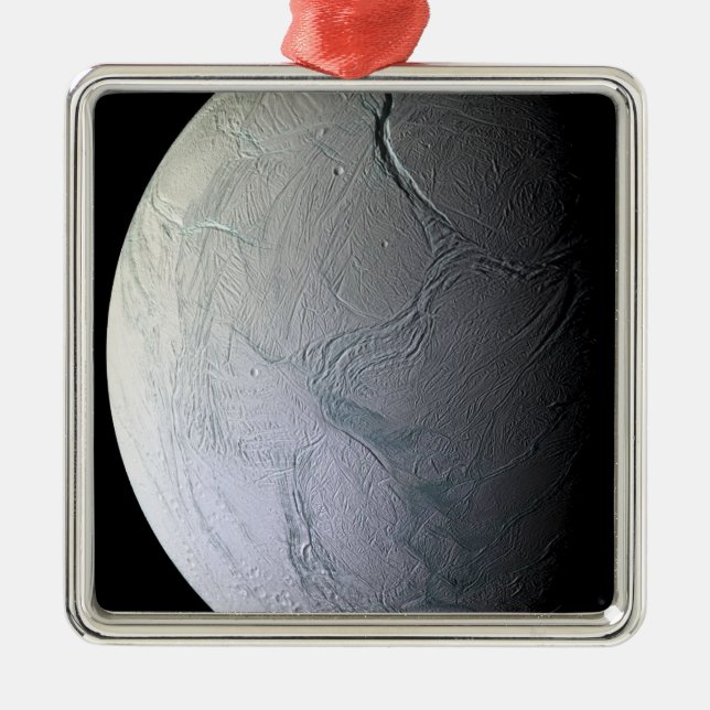 Saturn's moon Enceladus Metal Ornament (Front)