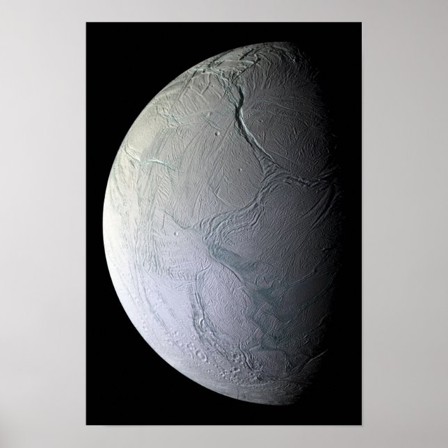Saturn's moon Enceladus Poster (Front)
