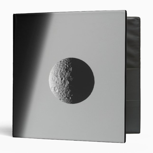 Saturn's moon Mimas 3 Ring Binder (Front/Inside)