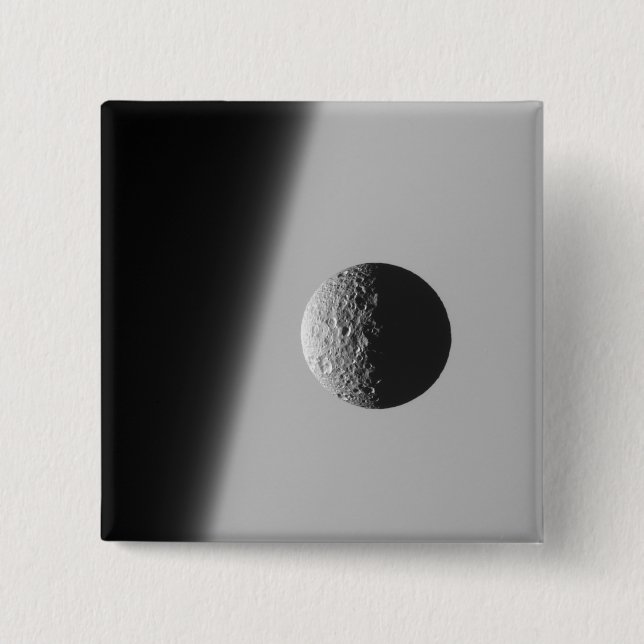 Saturn's moon Mimas Pinback Button (Front)