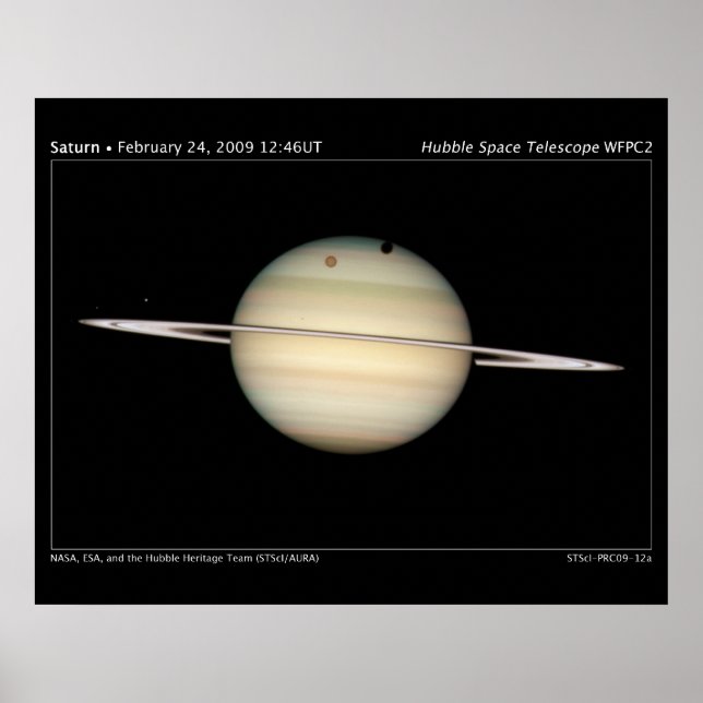 Saturns Moons Transit Astronomy Poster (Front)