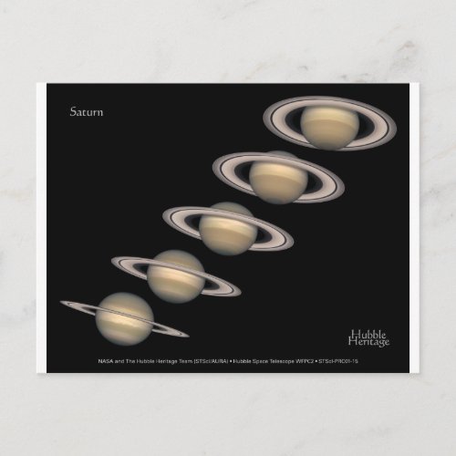 Saturns Rings tilt 1996_2000 Astronomy Gifts Postcard