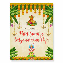 Satyanarayan katha Welcome sign Indian pooja signs