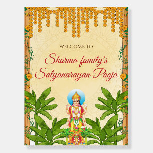 Satyanarayan Puja Indian pooja welcome signs