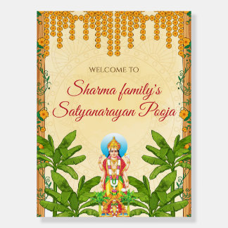 Satyanarayan Puja Indian pooja welcome signs