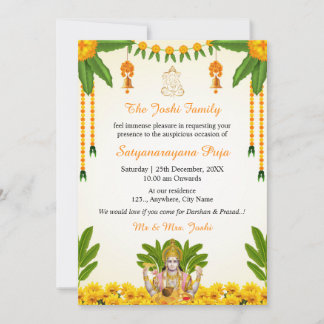 Satyanarayan Puja Invitation Card