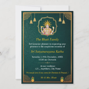 Satyanarayan Swamy Katha Invitation Card