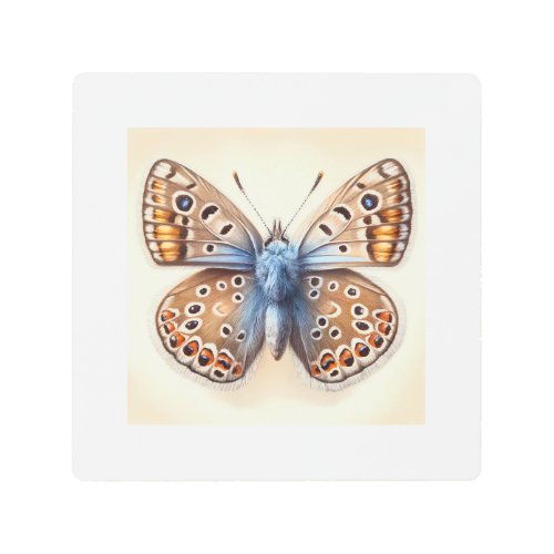 Satyr Butterfly 040624IREF112 _ Watercolor Metal Print