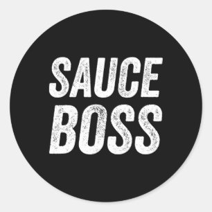 Sauce Boss Chef Bbq Cook Food Humorousa Classic Round Sticker
