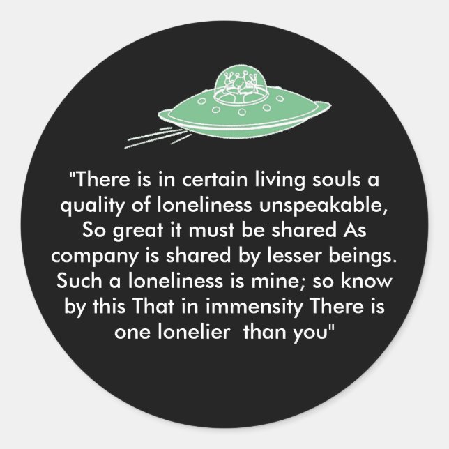 saucer of lonliness classic round sticker (Front)