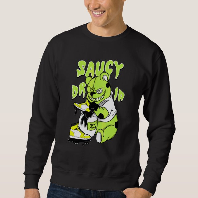 Saucy Drip Retro High Og Visionaire Volt 1s Matchi Sweatshirt (Front)