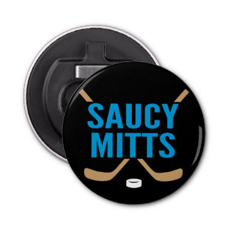 Saucy Mitts Hockey Cross Hockey Sticks Team Gift Bottle Opener