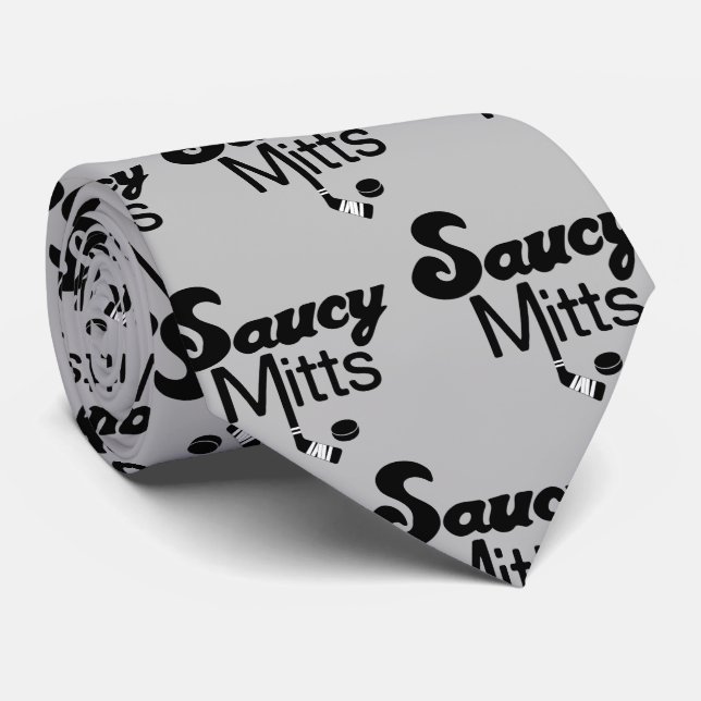Saucy Mitts Hockey Tie Black hockey stick (Rolled)