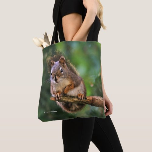 Saucy Red Squirrel in the Fir Tote Bag