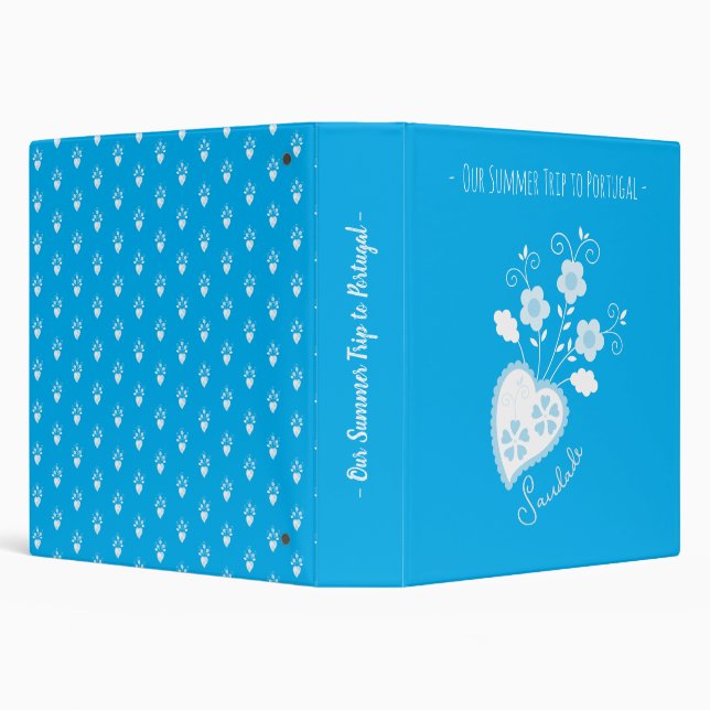 Saudade means I miss you Portuguese heart 3 Ring Binder (Background)
