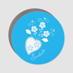 Saudade means I miss you Portuguese heart Car Magnet