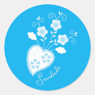 Saudade means I miss you Portuguese heart Classic Round Sticker