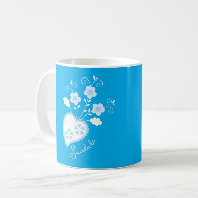Saudade means I miss you Portuguese heart Coffee Mug (Front Left)