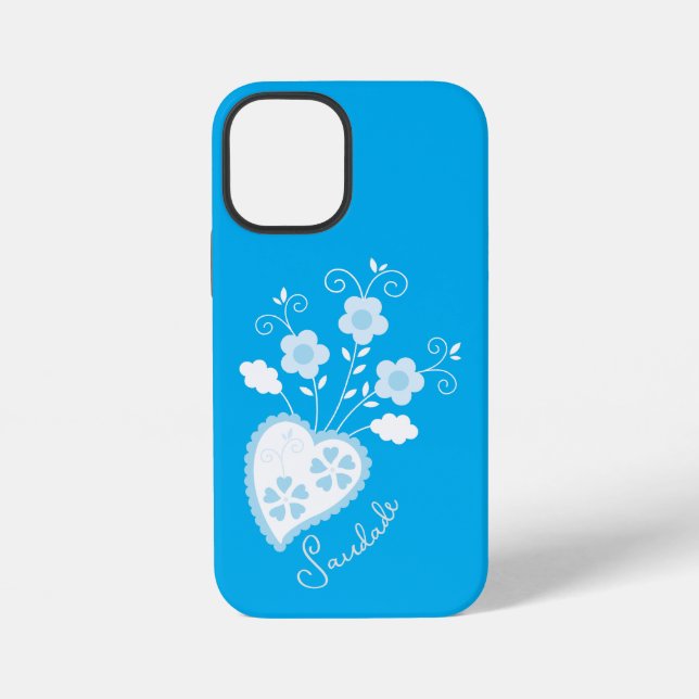 Saudade means I miss you Portuguese heart iPhone Case (Back)