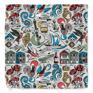 Saudade // popular motifs from Portugal Bandana