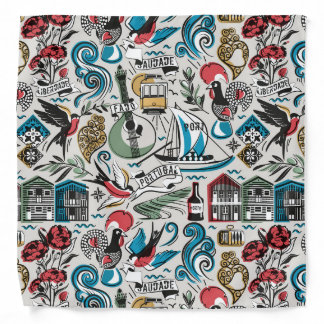 Saudade // popular motifs from Portugal Bandana
