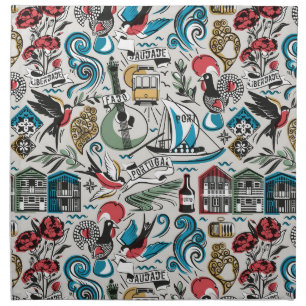 Saudade // popular motifs from Portugal Cloth Napkin