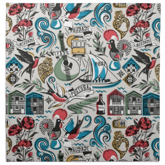 Saudade // popular motifs from Portugal Cloth Napkin