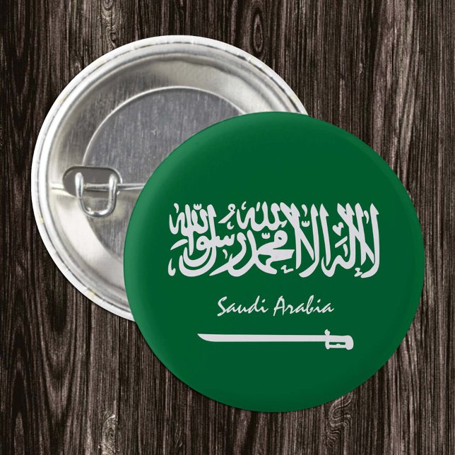 Saudi Arabia button, patriotic Saudi Arabian Flag Button (Creator Uploaded)