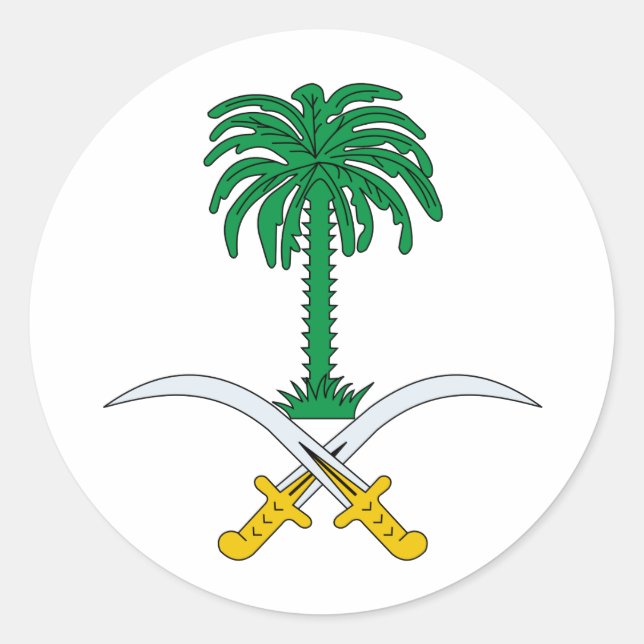 Saudi Arabia coat of arms Classic Round Sticker (Front)