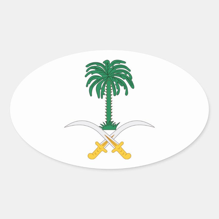 Saudi Arabia Coat of Arms Oval Sticker | Zazzle.com