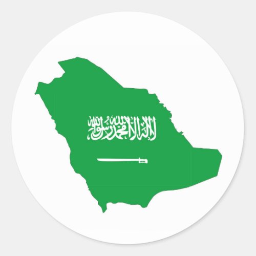 saudi arabia country flag shape map symbol classic round sticker