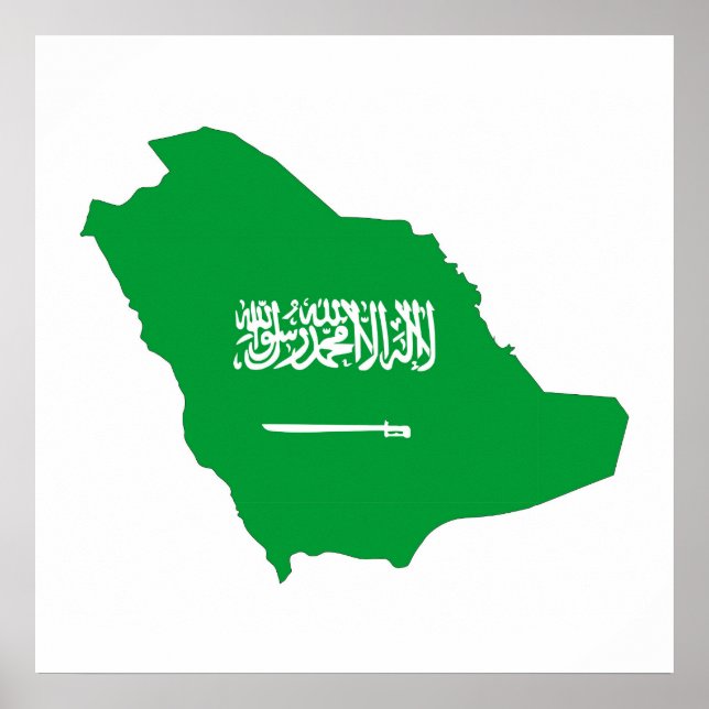 saudi arabia country flag shape symbol poster (Front)