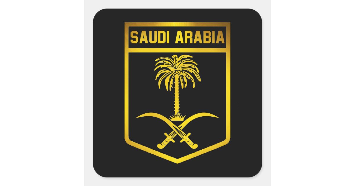 Saudi Arabia Emblem Square Sticker | Zazzle