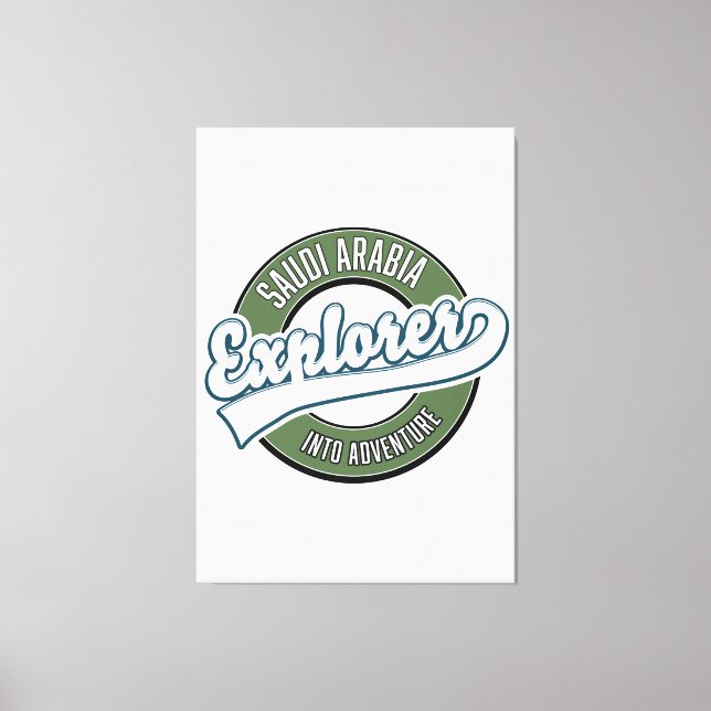 Saudi Arabia explorer into adventure logo Canvas Print (Front)