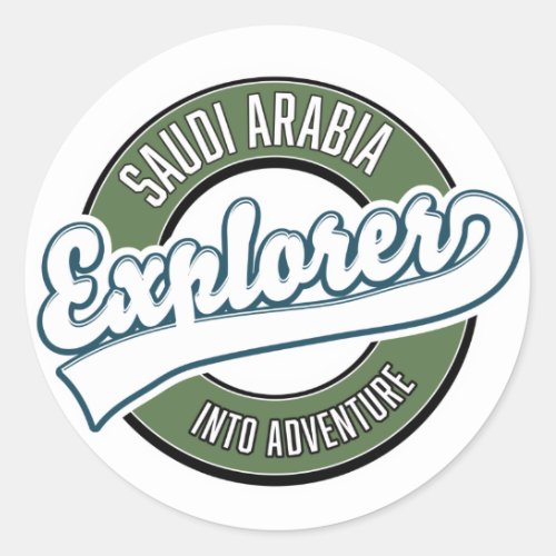 Saudi Arabia explorer into adventure logo Classic Round Sticker