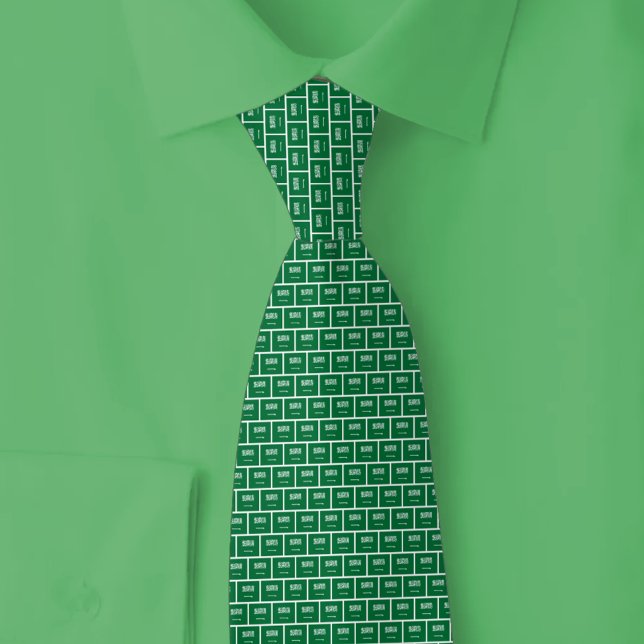 Saudi Arabia Flag Brick Pattern Neck Tie (Creator Uploaded)