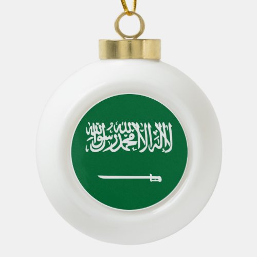 Saudi Arabia Flag Ceramic Ball Christmas Ornament