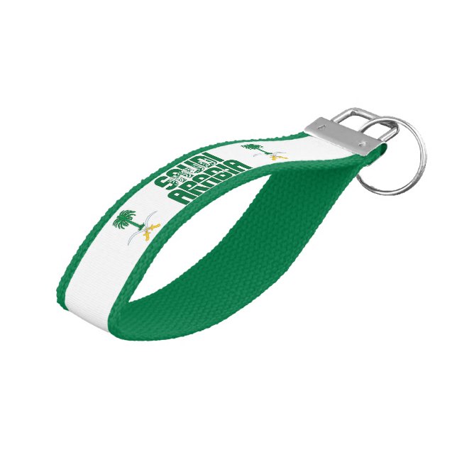 Saudi Arabia Flag Charming Patriotic Wrist Keychain (Angled Up)