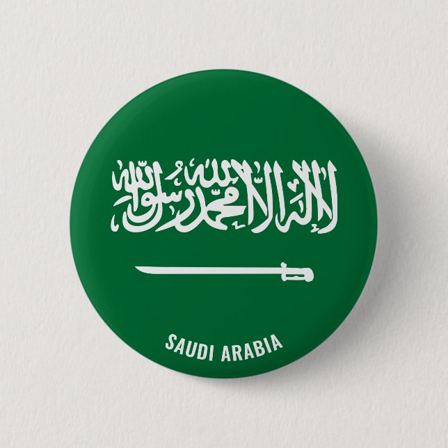 Saudi Arabia Flag Cute Patriotic Button (Front)