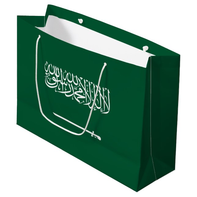 Saudi Arabia Flag Large Gift Bag (Front Angled)