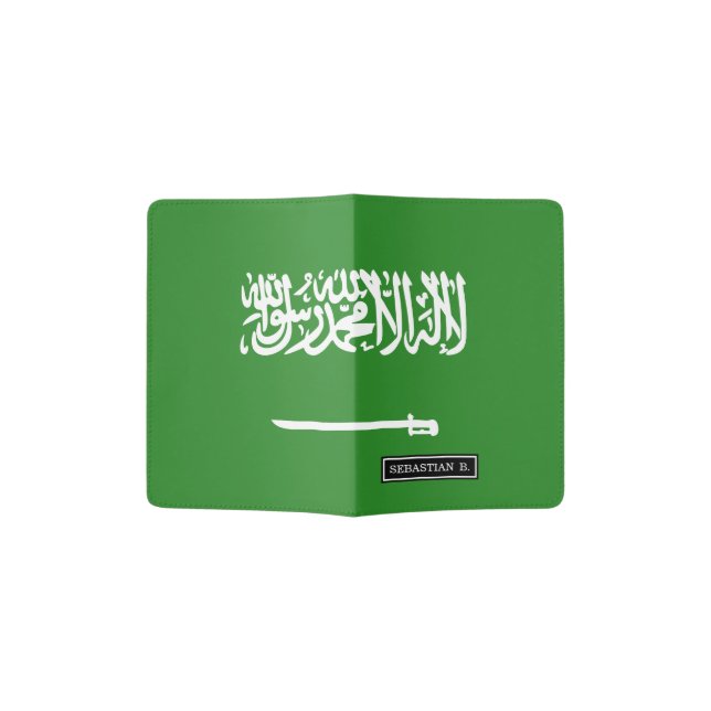 Saudi Arabia Flag Passport Holder (Opened)