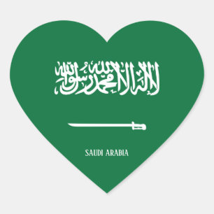 Saudi Arabia Flag Patriotic Heart Sticker