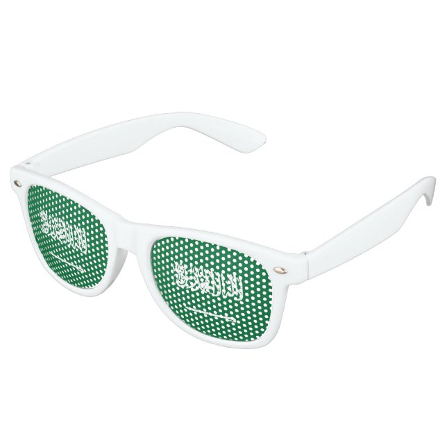 Saudi Arabia Flag Retro Sunglasses (Angled)