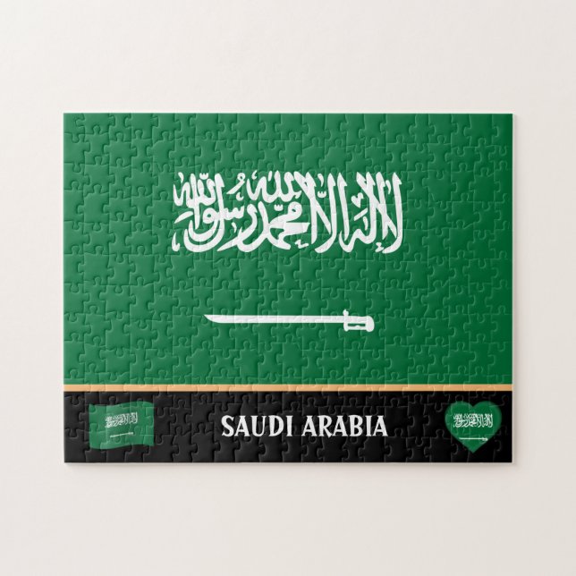 Saudi Arabia Flag & Saudi country / Saudi Arabia Jigsaw Puzzle (Horizontal)